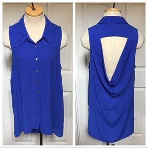 Royal blue drape back tank